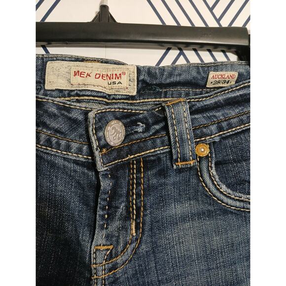 Womens Mek Auckland Denim Distressed Boot Cut Jeans Size 28 - Picture 2 of 6
